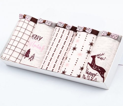 5Pcs/Set Women's Cotton Panties Underwear Multicolor Sexy Briefs Seamless Lovely Print Soft Comfort Lingeries