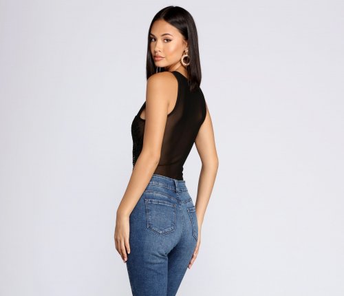 TableClothsUs Floral Fantasy Mesh Bodysuit