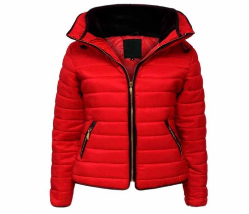 Womens Long Sleeve Down Jacket Ladies Slim Hooded Coat Solid Color Zipper Autumn Warm Cotton Parkas Manteau Femme
