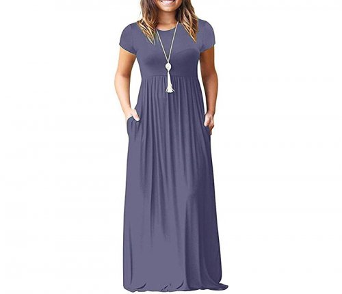 Maxi Dresses Short Sleeves with Pockets