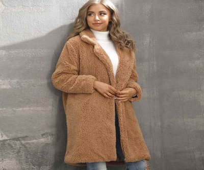 Dresses for Women Autumn and Winter Women's Suit Collar Imitation Fur Women's Medium and Long Plush Fur Coat Women's Coat